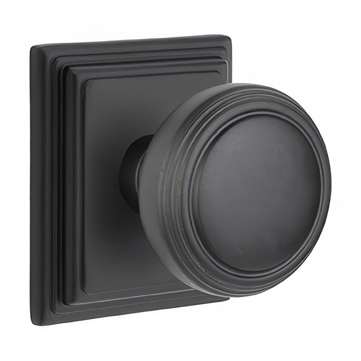Emtek 8561NWUS19 8561NWUS Norwich Knob Dummy Pair with Wilshire Rose Flat Black