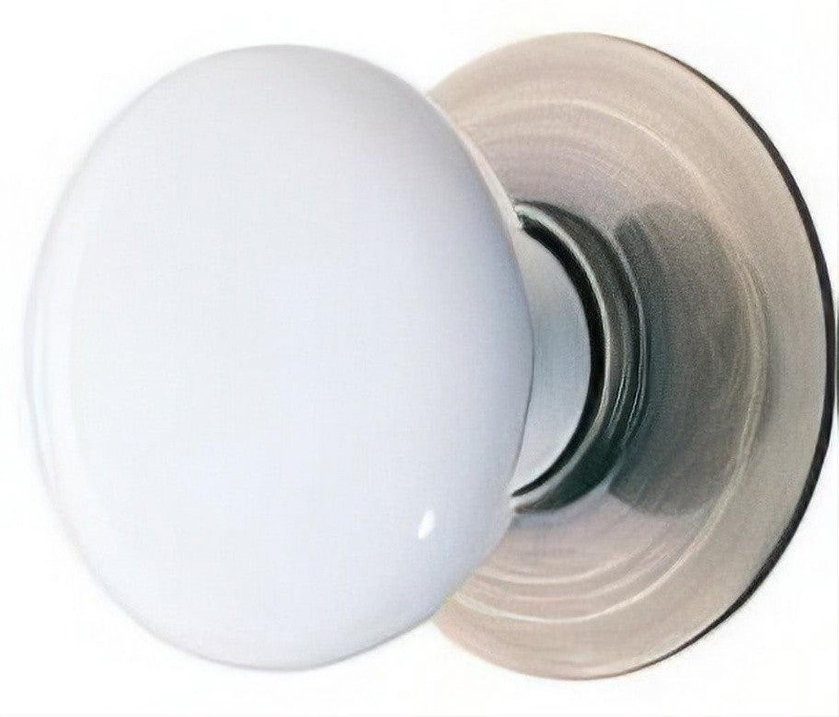 Emtek 86001US10B Ice White 1-3/8" Porcelain Cabinet Knob with Solid Brass Rosette Oil Rubbed Bronze