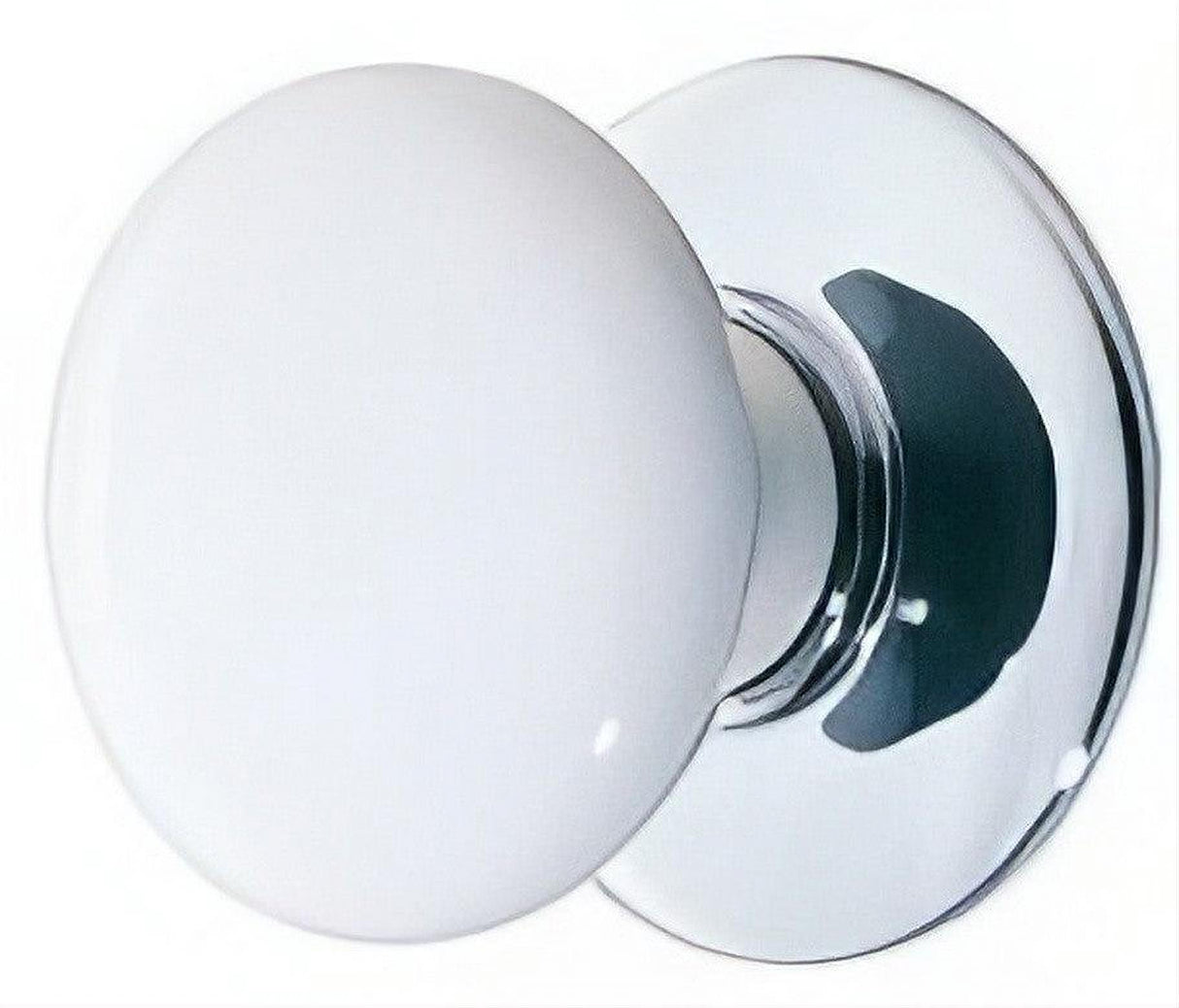 Emtek 86001US15 Ice White 1-3/8" Porcelain Cabinet Knob with Solid Brass Rosette Satin Nickel