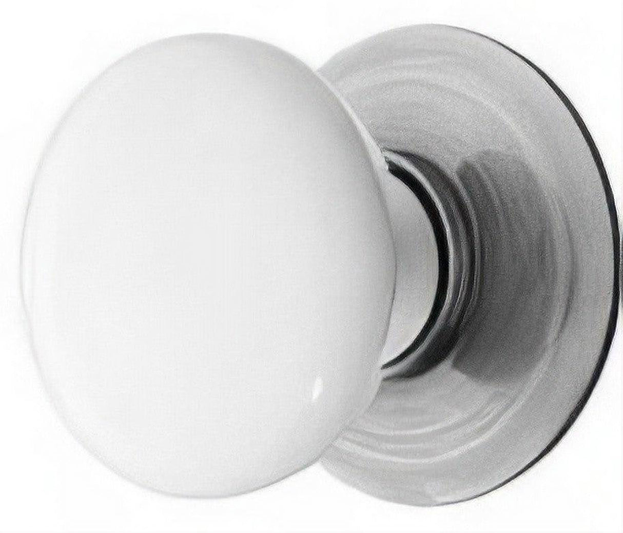 Emtek 86001US19 Ice White 1-3/8" Porcelain Cabinet Knob with Solid Brass Rosette Black