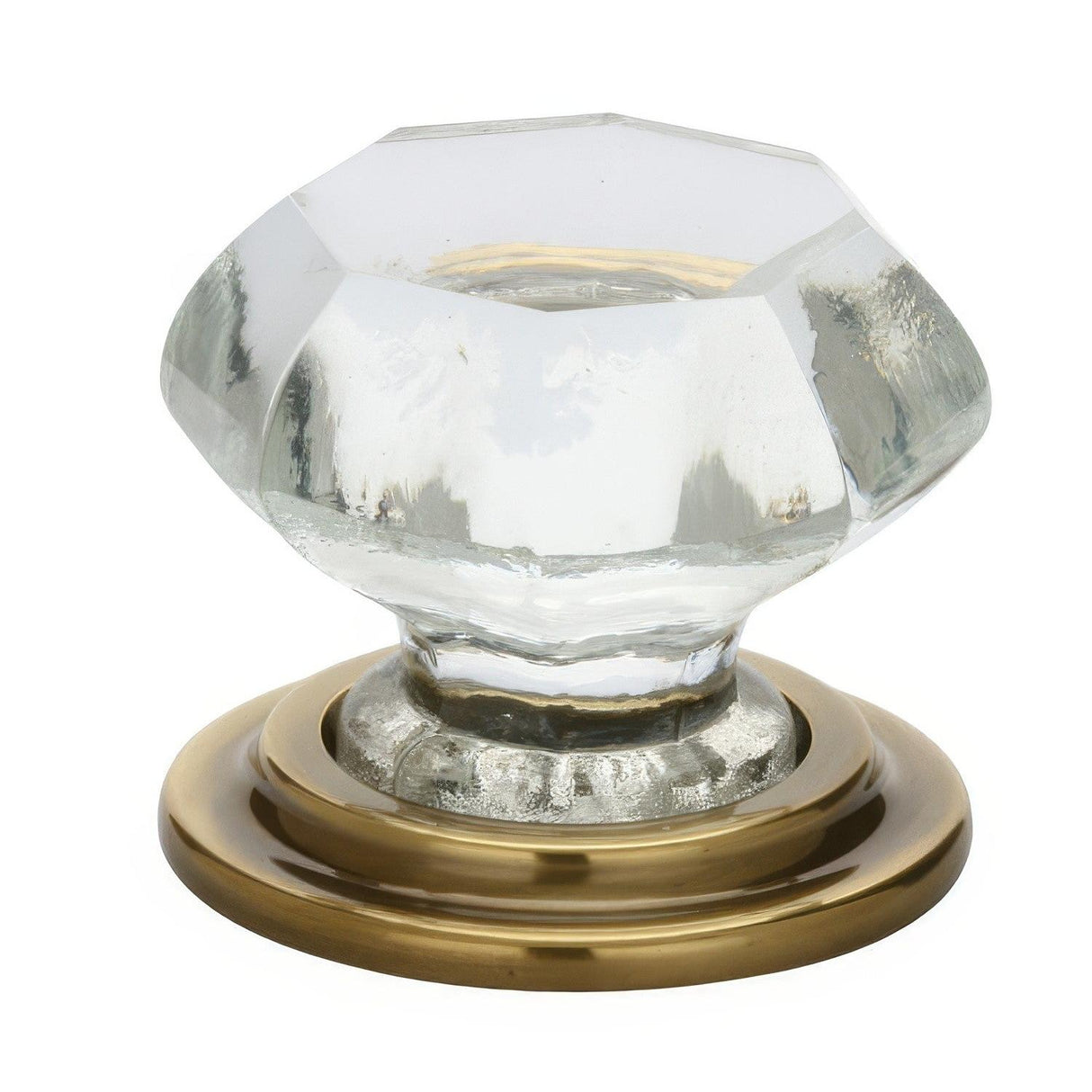 Emtek 86028US7 Old Town 1-3/4" Clear Crystal Wardrobe Knob with Solid Brass Rosette French Antique