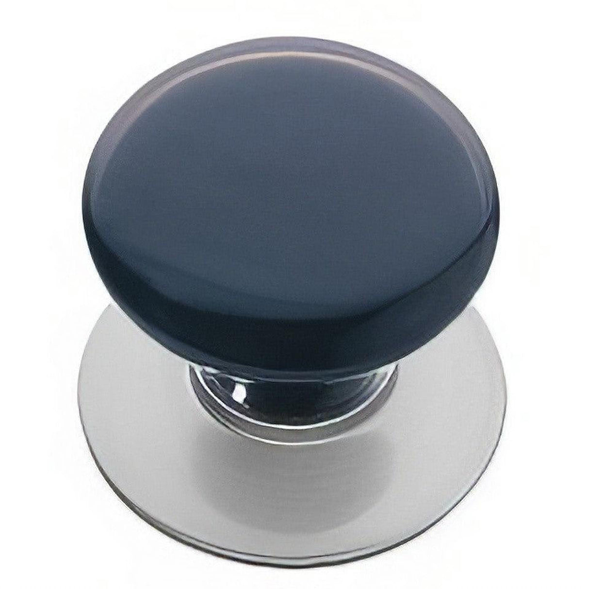 Emtek 86033US15 Ebony 1-3/4" Porcelain Wardrobe Knob with Solid Brass Rosette Satin Nickel