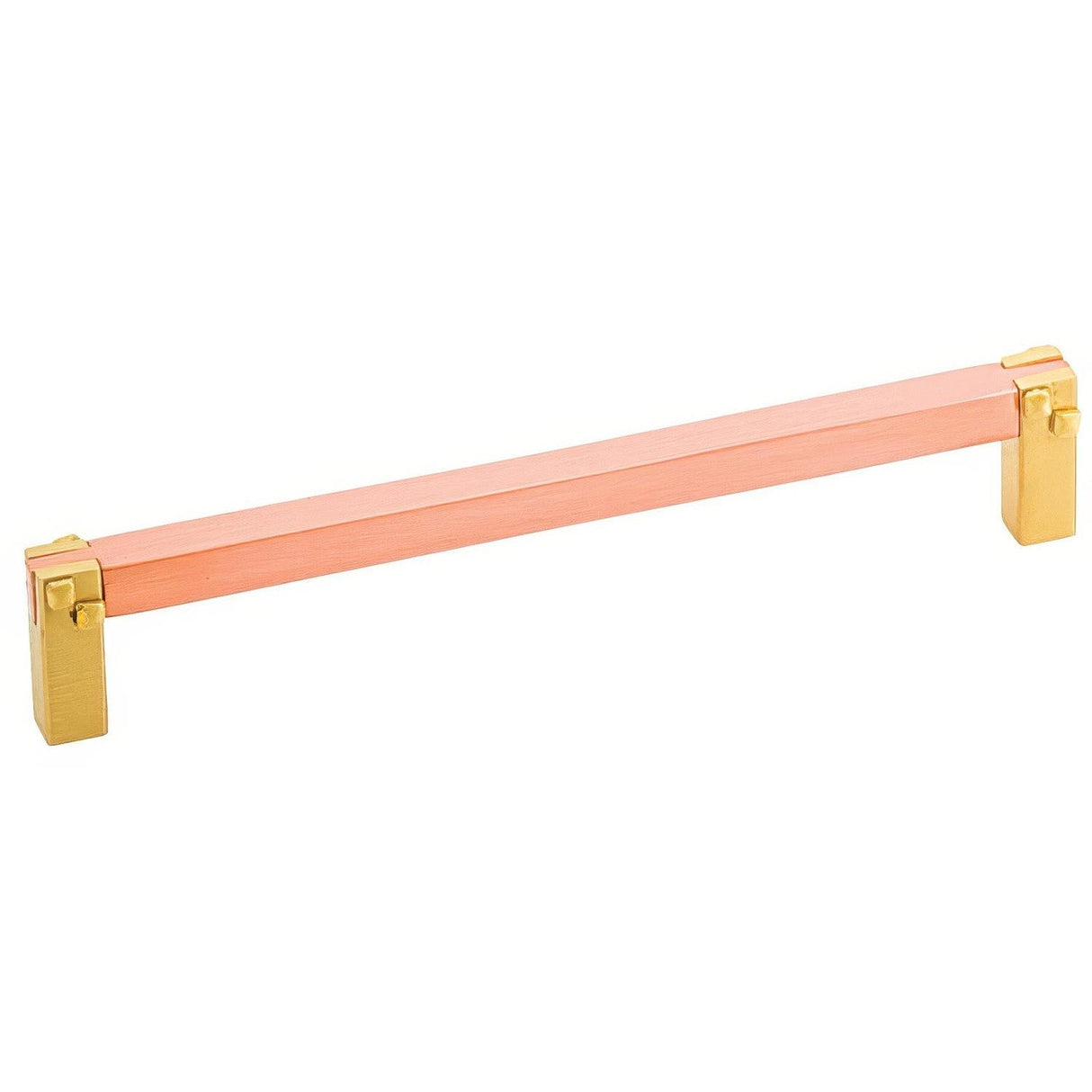 Emtek 86045US4 Mortise & Tenon 4" Solid Brass Cabinet Pull Satin Brass and Copper