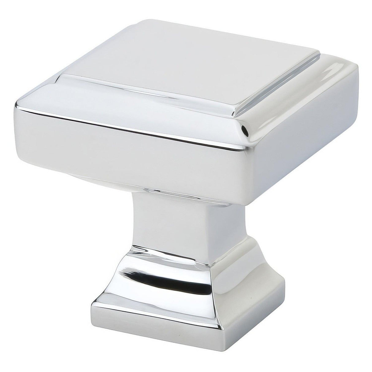 Emtek 86296US26 Geometric 1.625" Solid Brass Square Cabinet Knob Polished Chrome