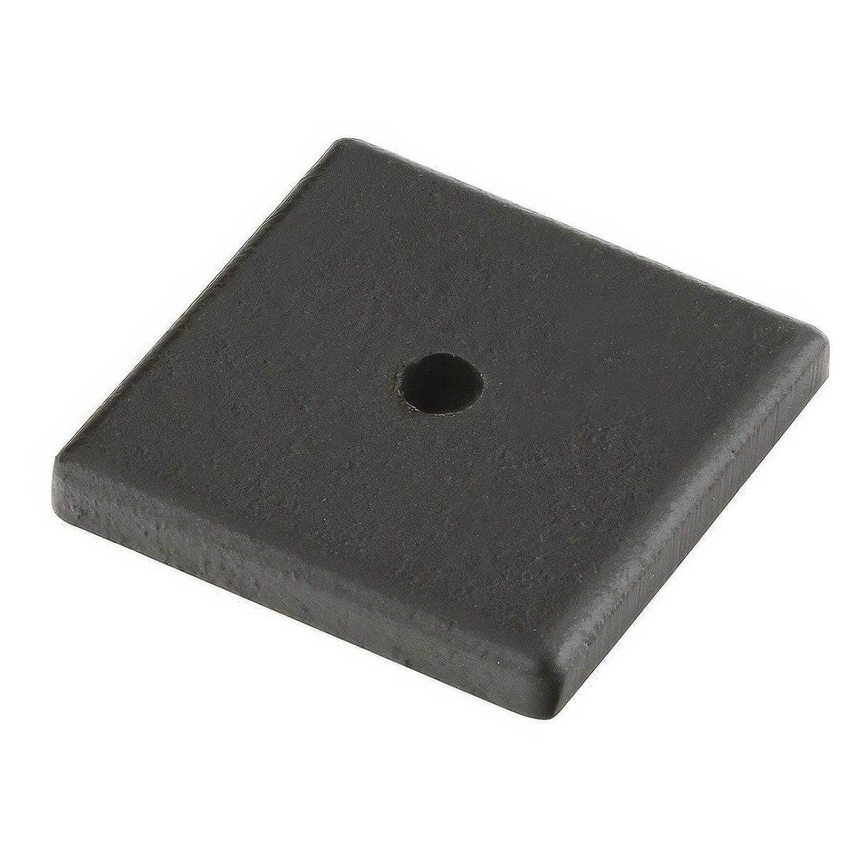 Emtek 86342FB Sandcast Bronze 1.25" Cabinet Knob Square Back Plate Flat Black
