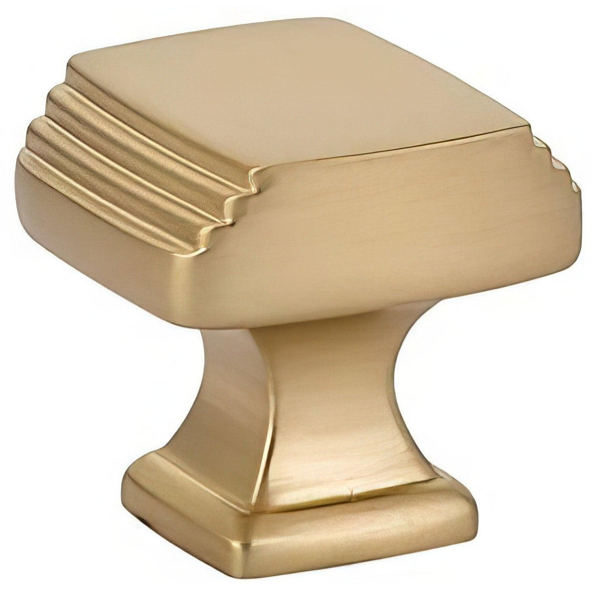 Emtek 86421US4 Art Deco 1-1/4" Square Style Designer Brass Cabinet Knob Satin Brass