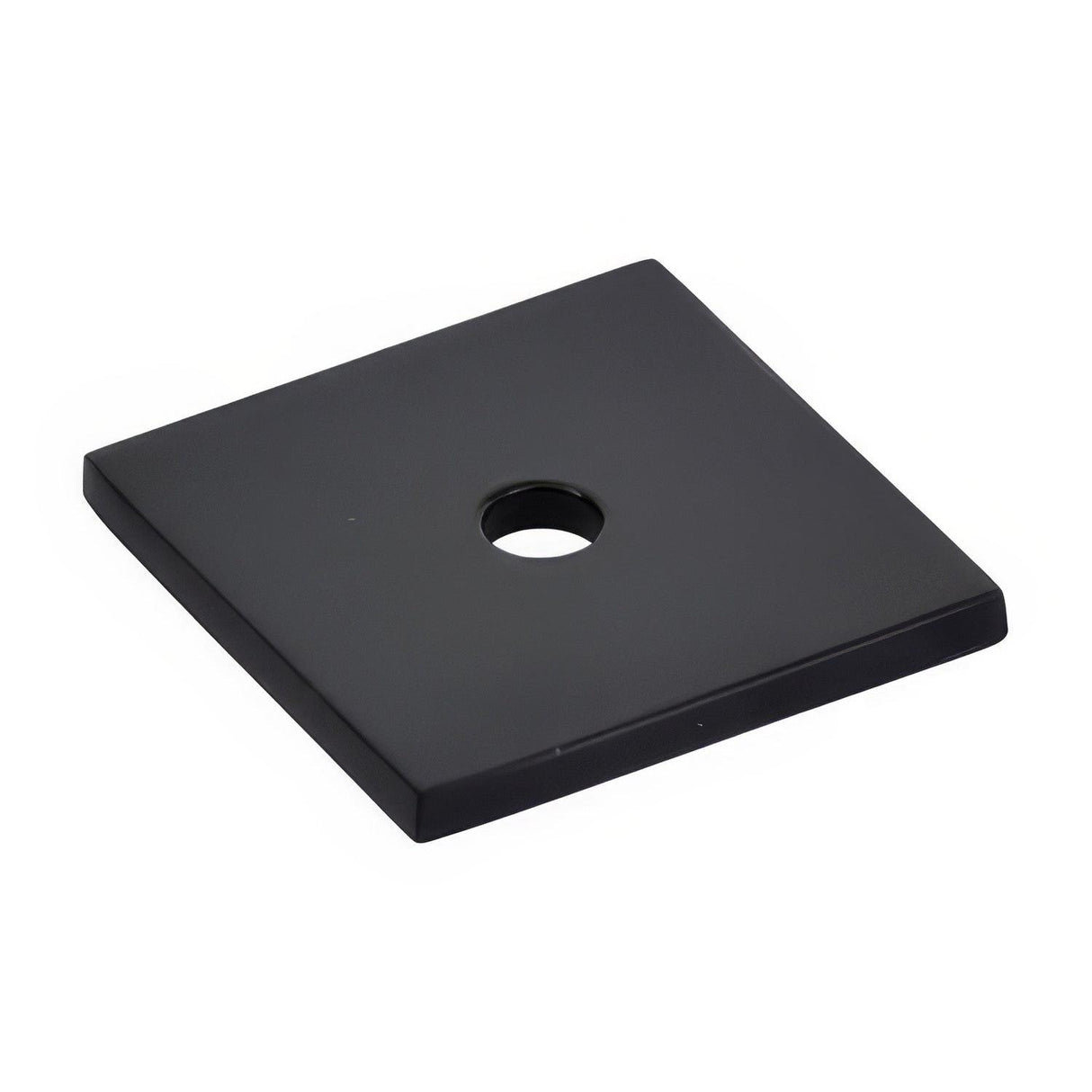 Emtek 86434US19 Art Deco 1-3/16" Square Designer Brass Cabinet Knob Back Plate Flat Black