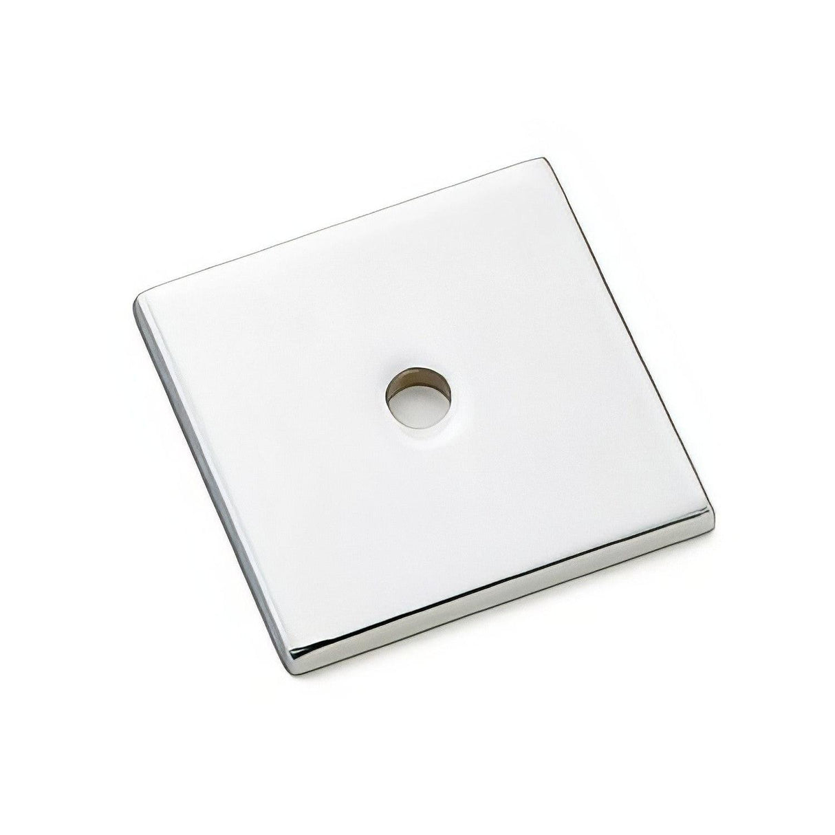 Emtek 86434US26 Art Deco 1-3/16" Square Designer Brass Cabinet Knob Back Plate Polished Chrome