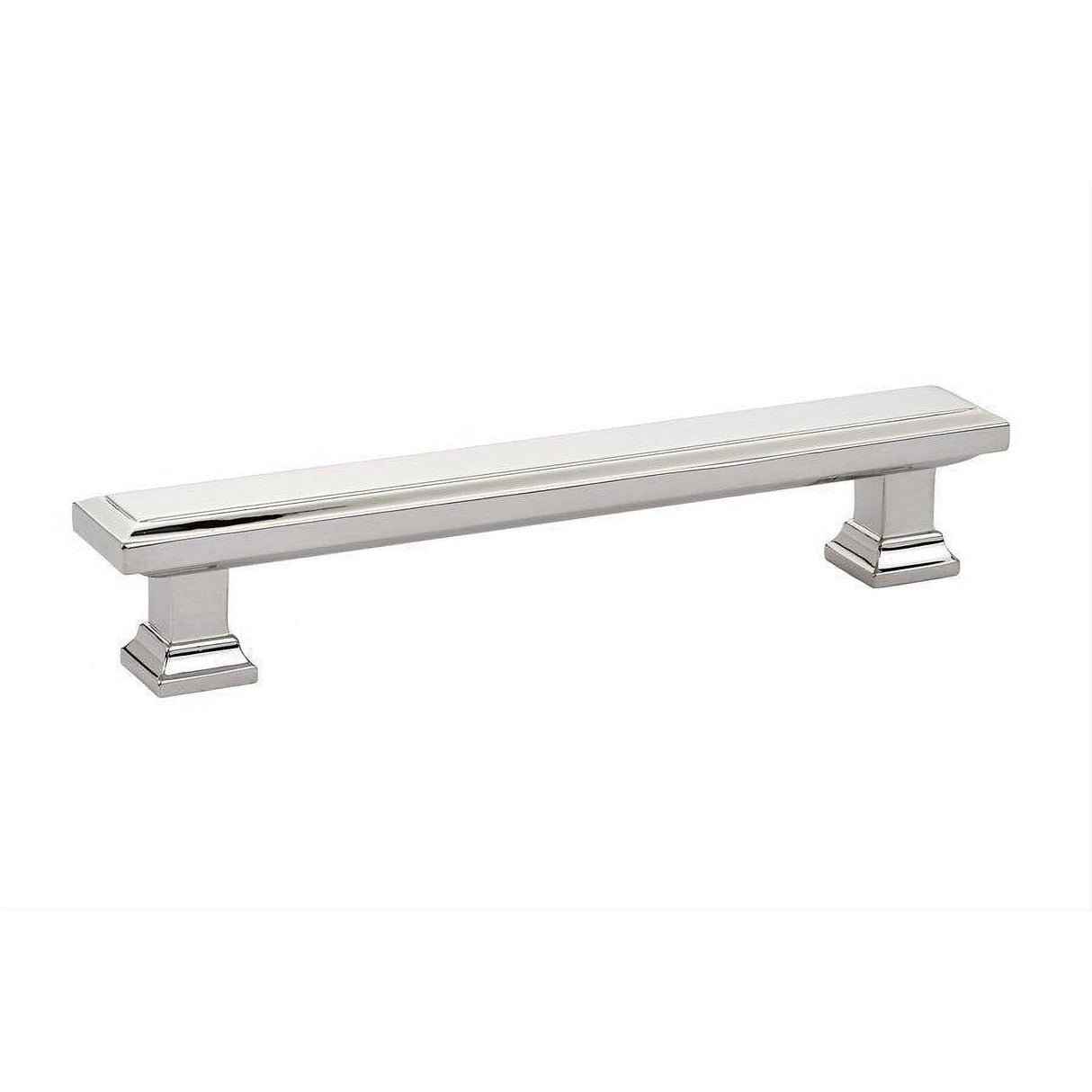 Emtek 86492US14 5 Inch Center to Center Geometric Rectangular Cabinet Pull Polished Nickel Lifetime