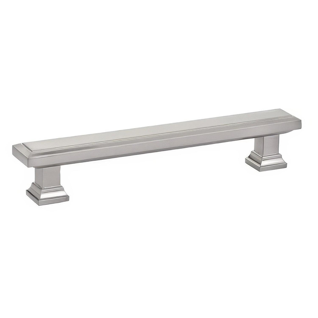 Emtek 86492US15 5 Inch Center to Center Geometric Rectangular Cabinet Pull Satin Nickel