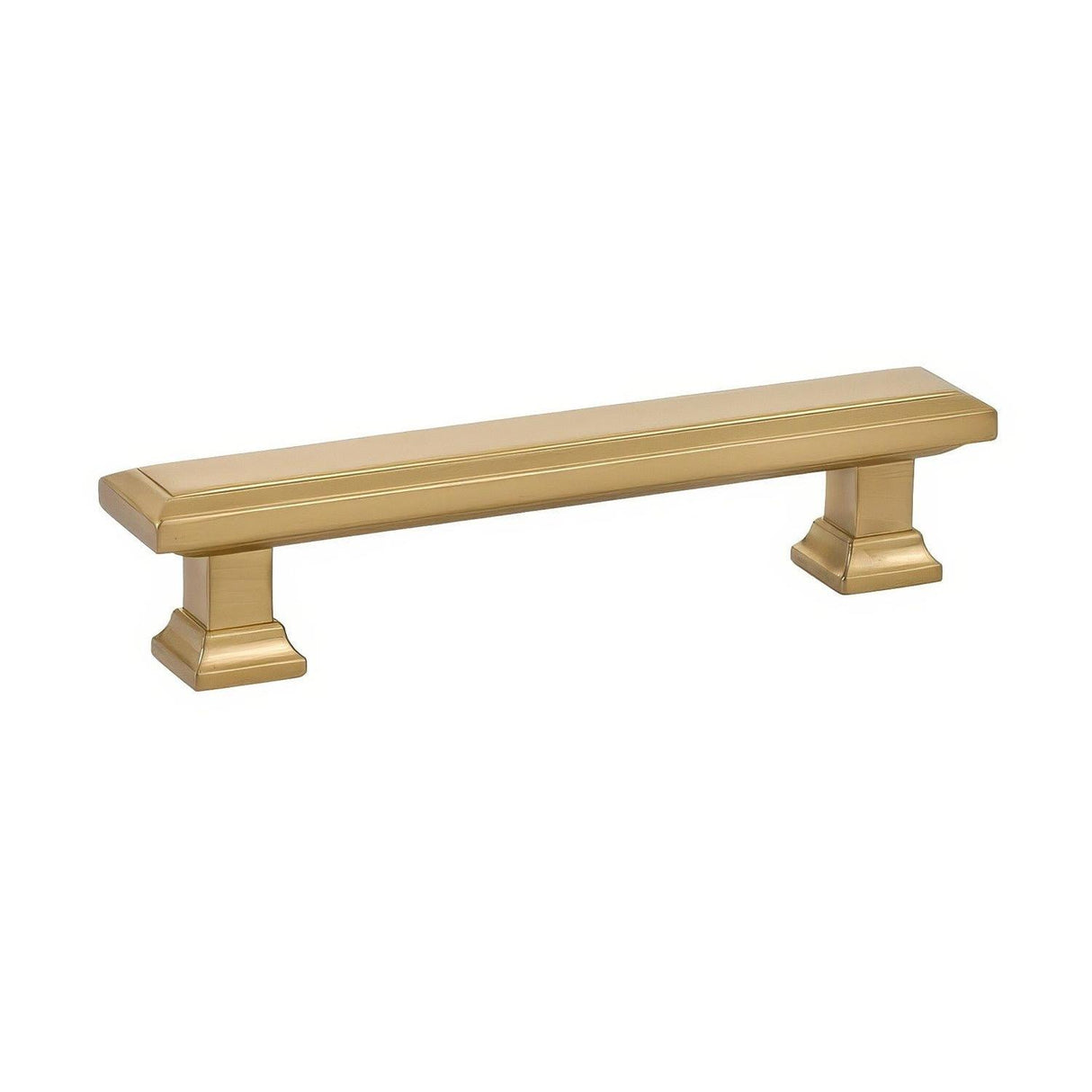 Emtek 86492US4 5 Inch Center to Center Geometric Rectangular Cabinet Pull Satin Brass