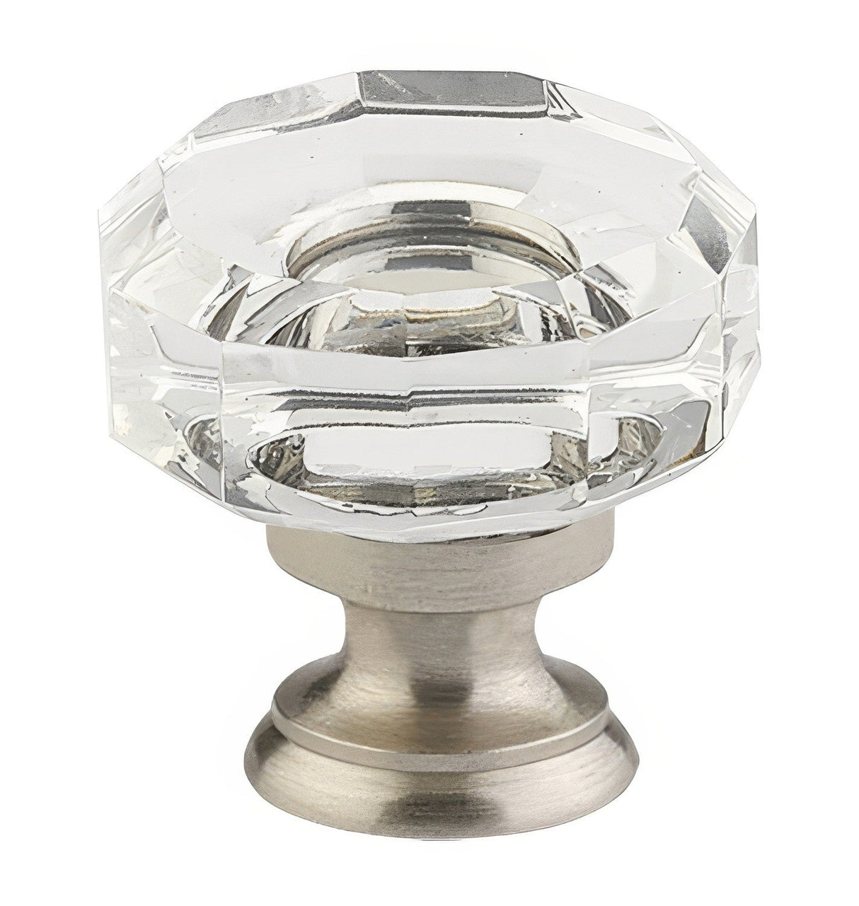 Emtek 86571US15 86571US Lowell 1-3/8 Inch Crystal Cabinet Knob Satin Nickel