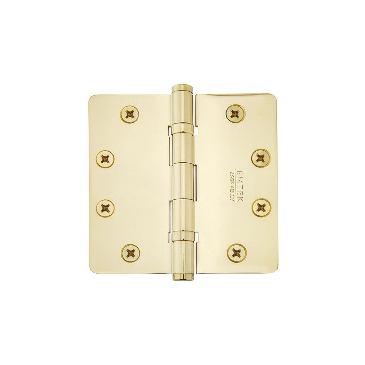 Emtek 94013US3 94013US 3-1/2" x 3-1/2" Plated Steel Heavy Duty Square Corner Ball Bearing Hinges - Pair Polished Brass