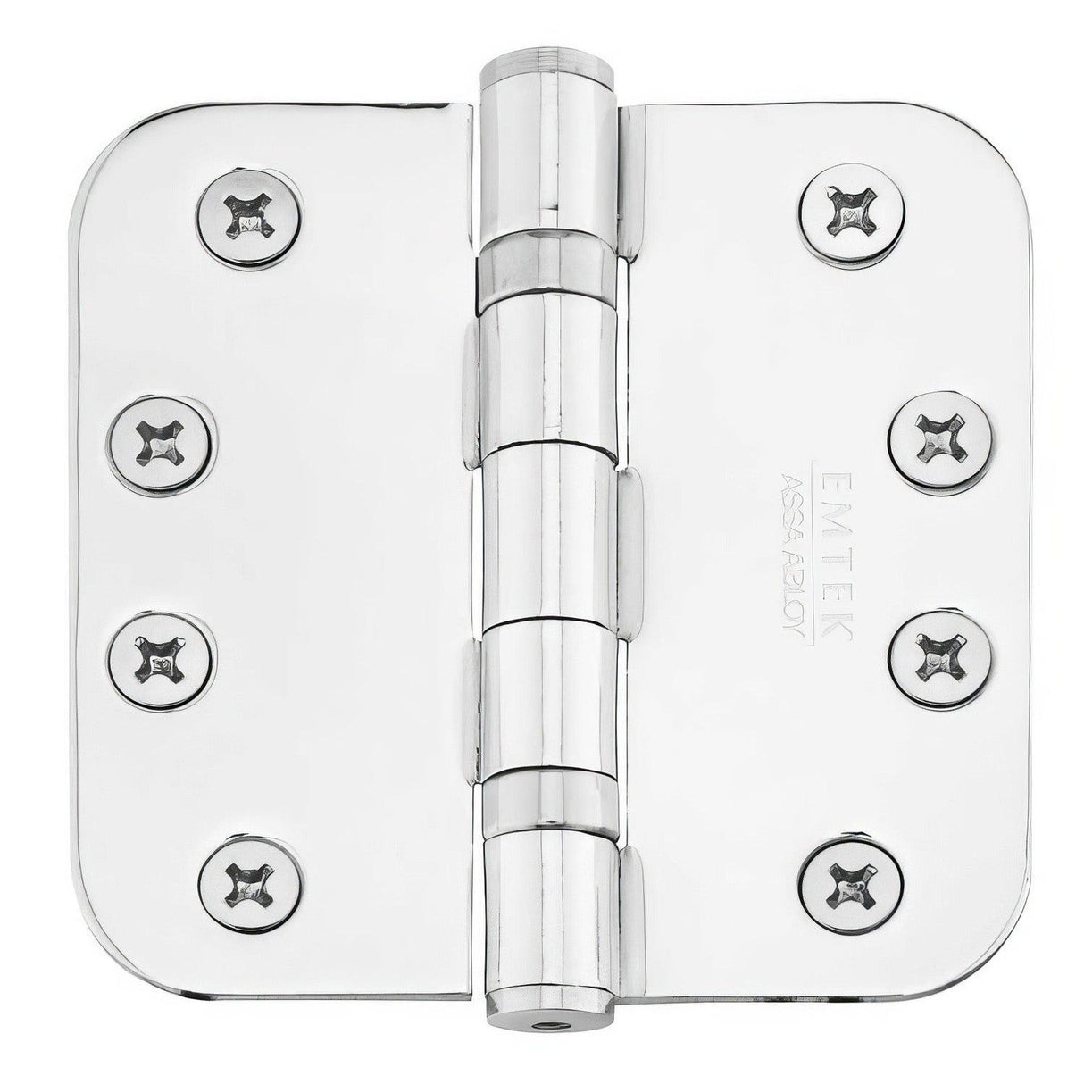 Emtek 94034TWB 4" x 4" Plated Steel Heavy Duty 5/8" Radius Round Corner Ball Bearing Hinges - Pair Tumbled White Bronze