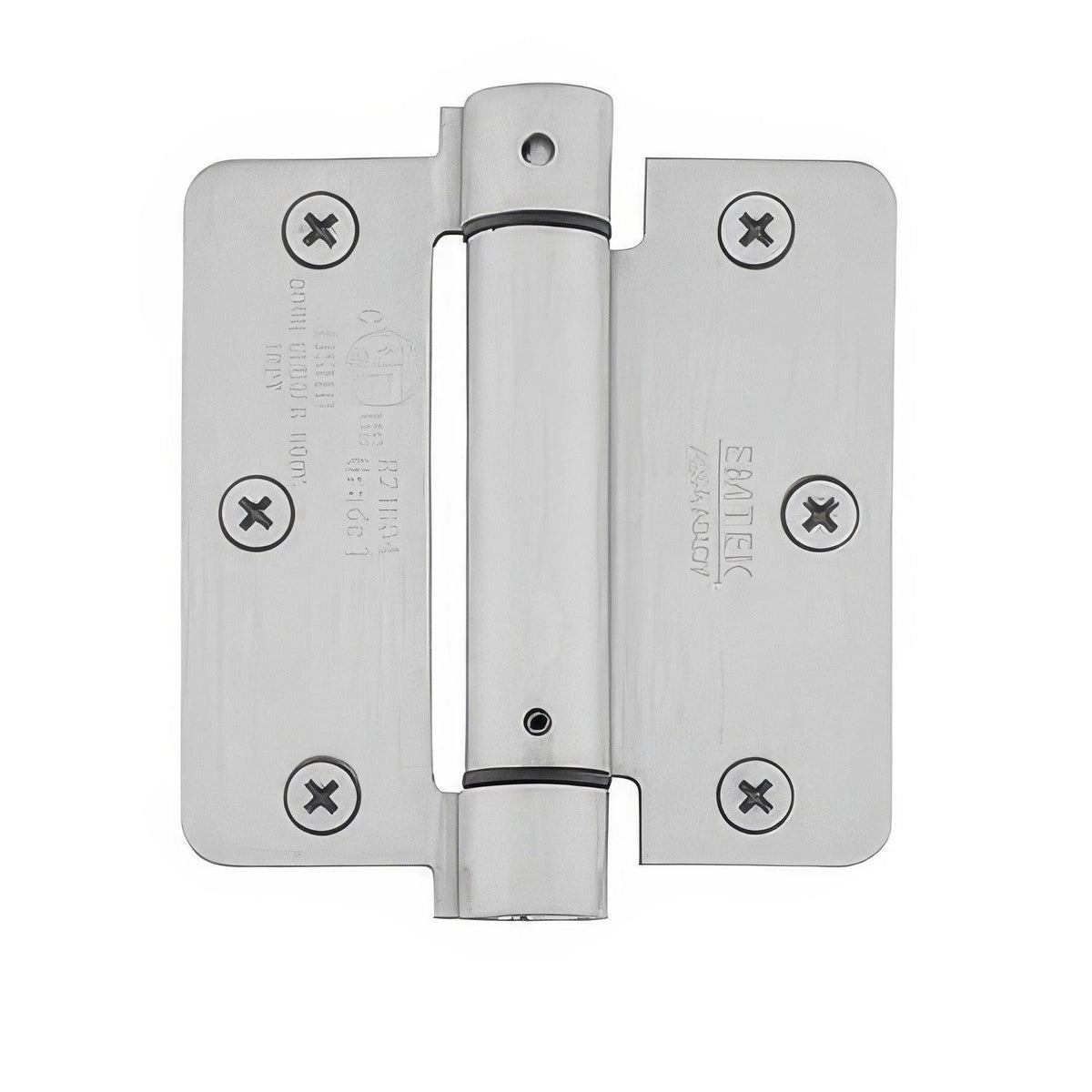Emtek 95033US3 3.5" x 3.5" Spring Mortise Hinge with 5/8" Radius Corners - Pair NRP Polished Brass