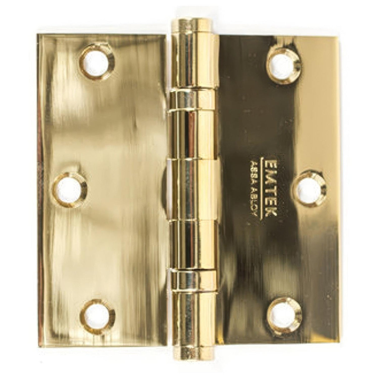 Emtek 96413US3NL 96413 3.5" x 3.5" Solid Brass Square Corner Ball Bearing Mortise Hinge - Pair Unlacquered Brass