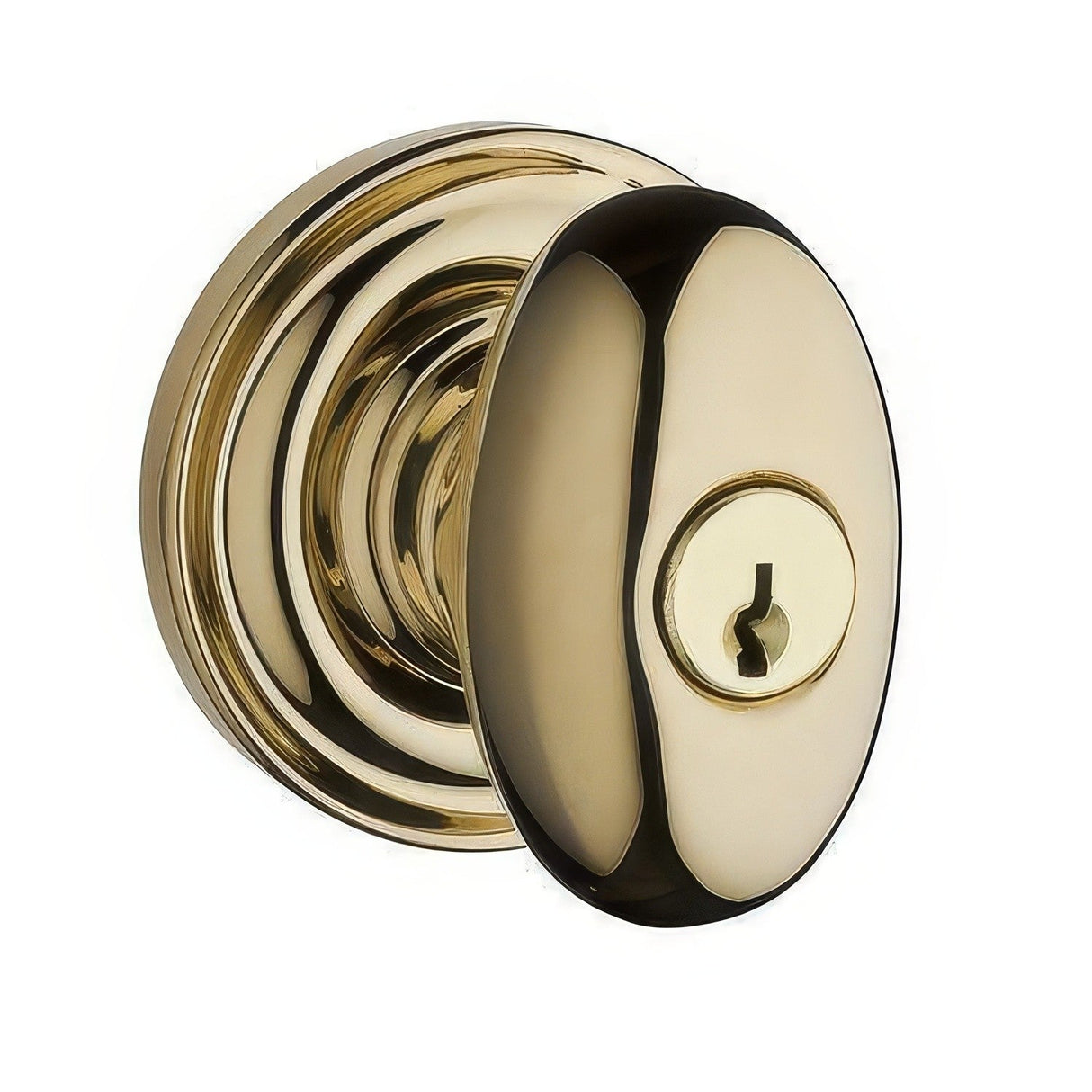 Baldwin ENELLTRR003 polished brass keyed entry door knob