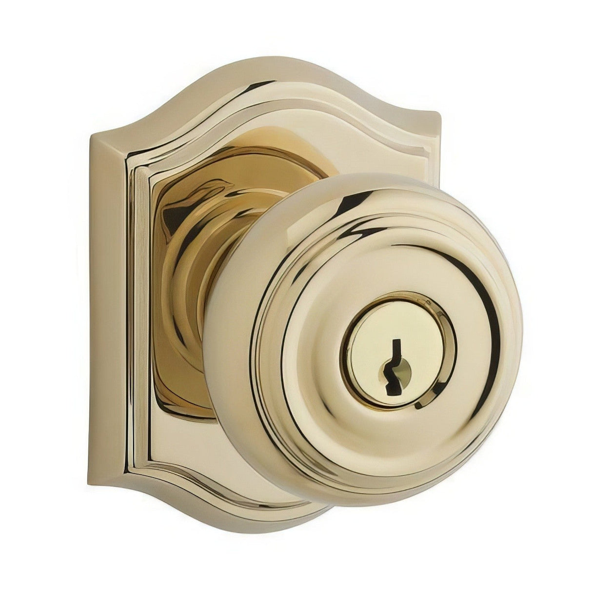 Baldwin ENTRATAR003 polished brass keyed entry door knob