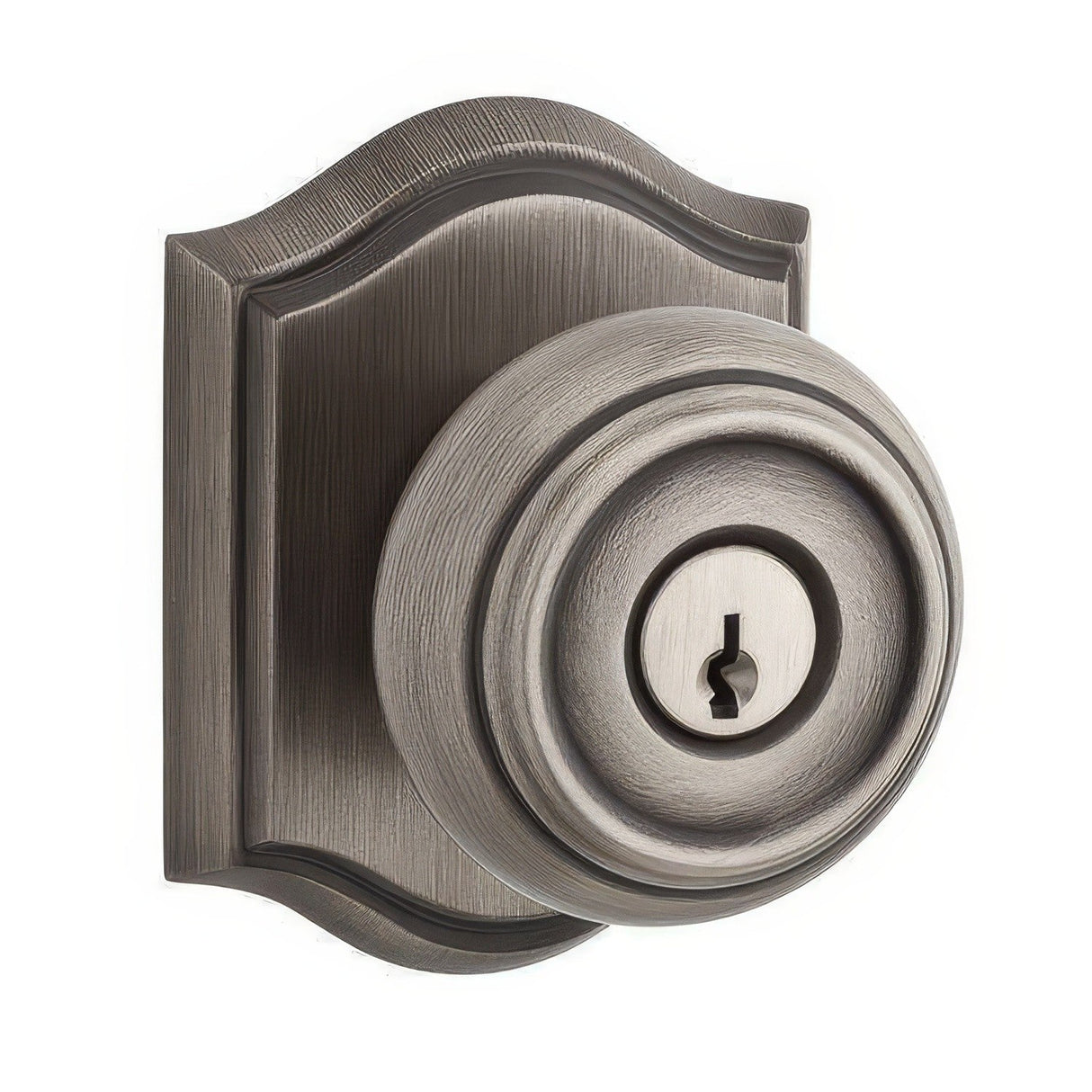 Baldwin ENTRATAR152 matte antique nickel keyed entry door knob