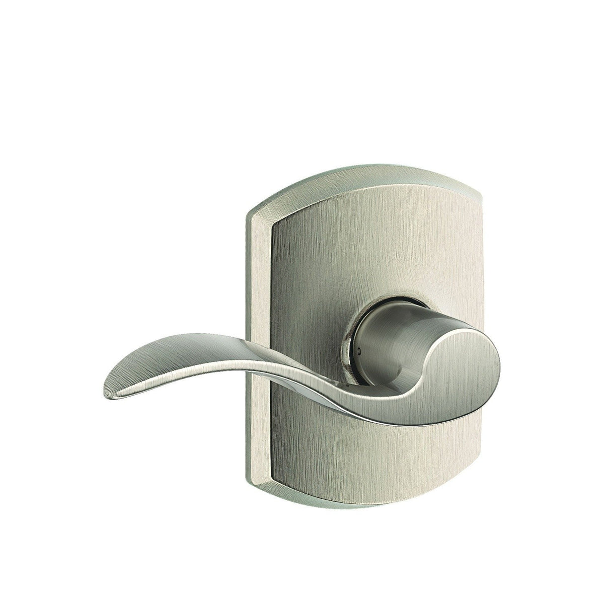 Schlage F10ACC619GRW satin nickel passage door lever