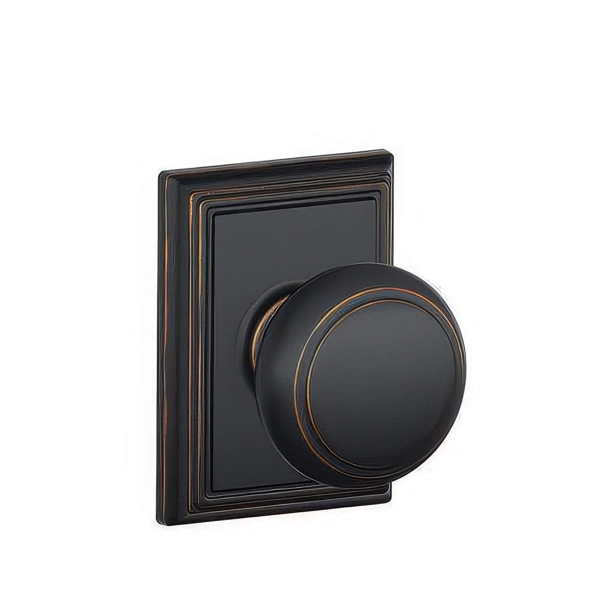 Schlage F10AND716ADD aged bronze passage door knob