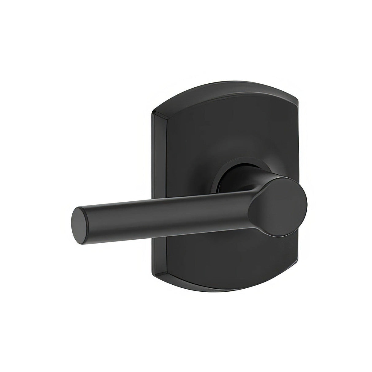 Schlage F10BRW622GRW matte black passage door lever