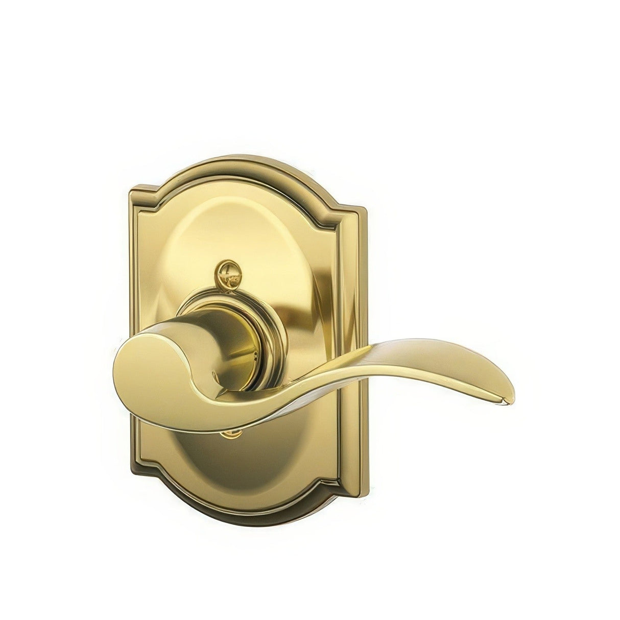 Schlage F170ACC605CAMRH polished brass dummy door lever