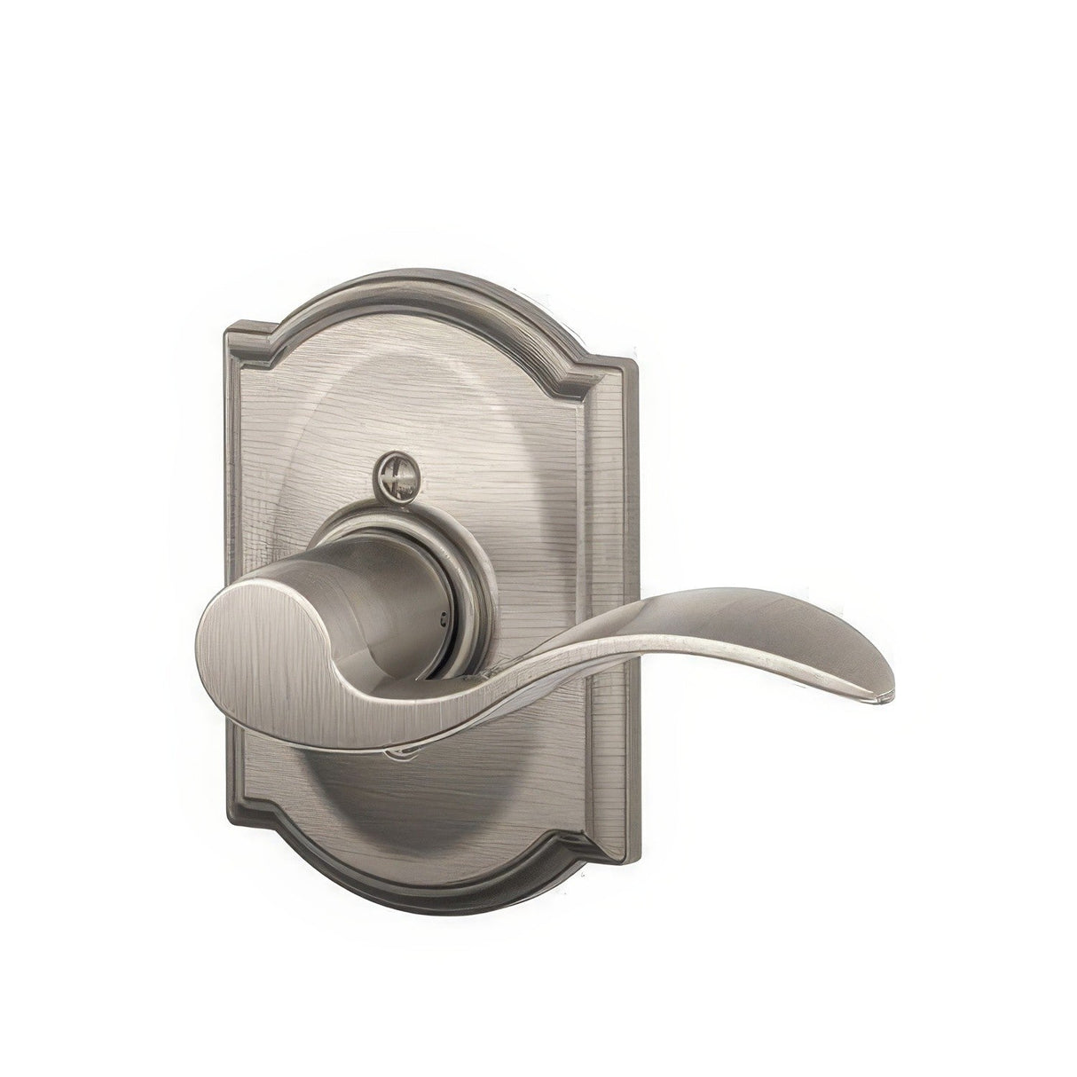 Schlage F170ACC619CAMRH satin nickel dummy door lever