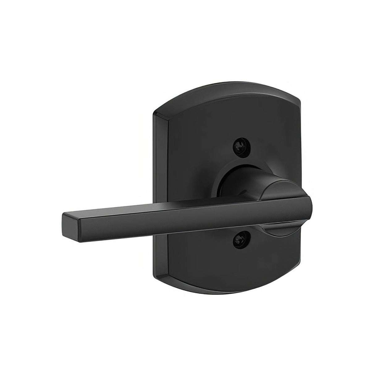 Schlage F170LAT622GRW matte black dummy door lever