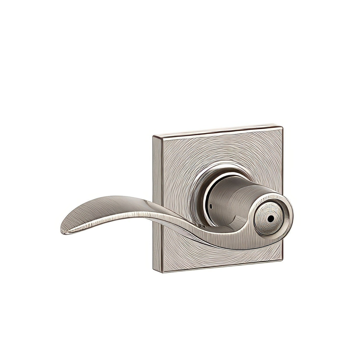 Schlage F40ACC619COL Accent with Collins Rose Privacy Door Lever Satin Nickel