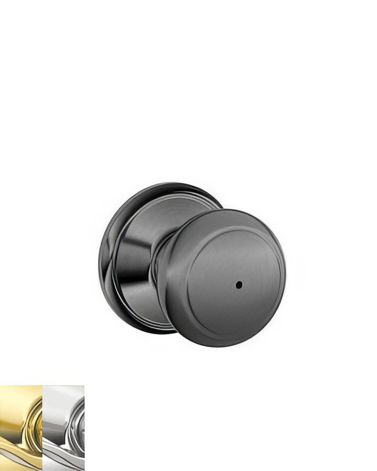 Schlage F40AND605625 polished brass x polished chrome privacy door knob