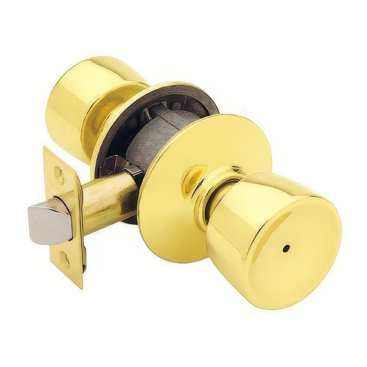 Schlage F40BEL605 polished brass privacy door knob
