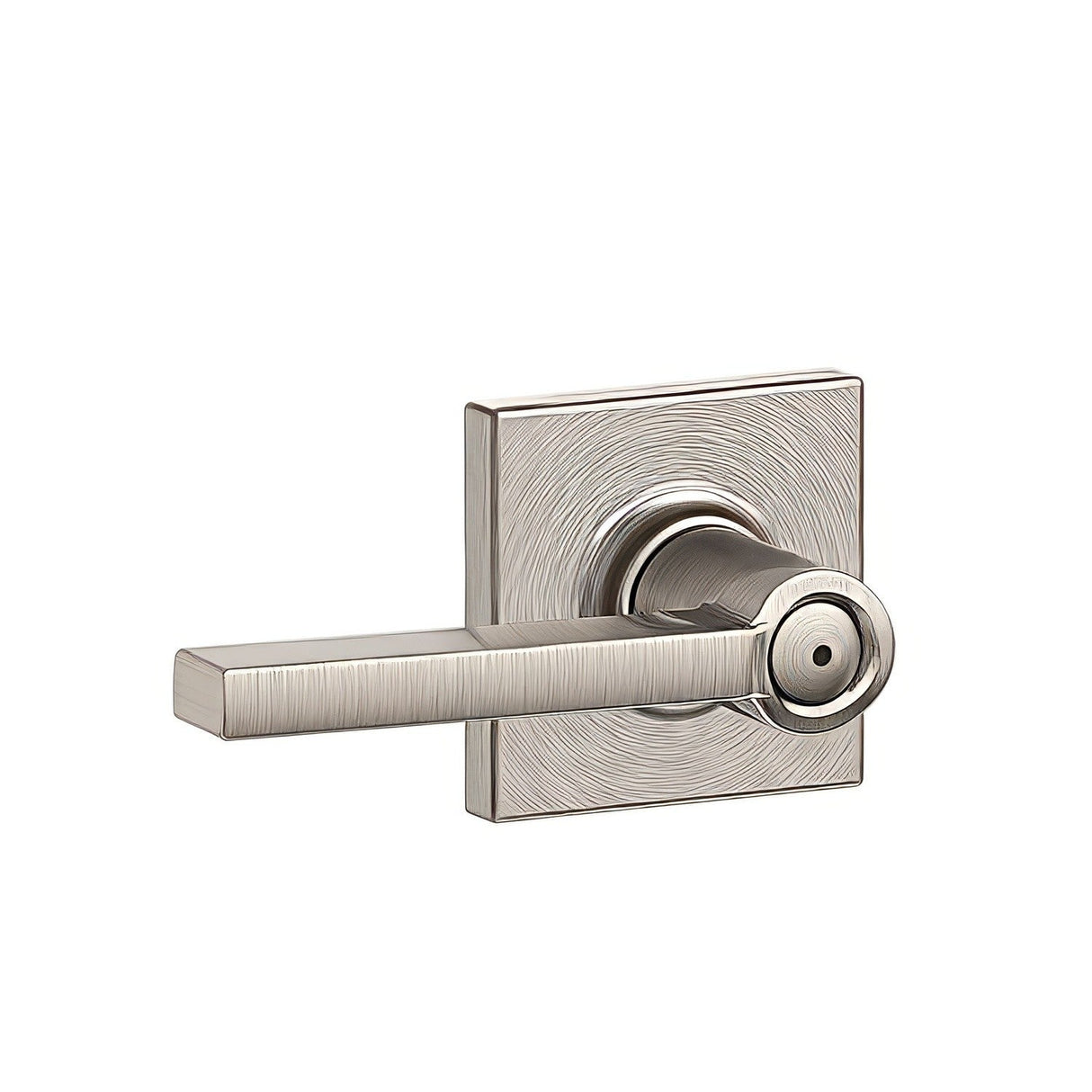 Schlage F40LAT619COL Latitude Lever with Collins Rose Privacy Door Lever Satin Nickel