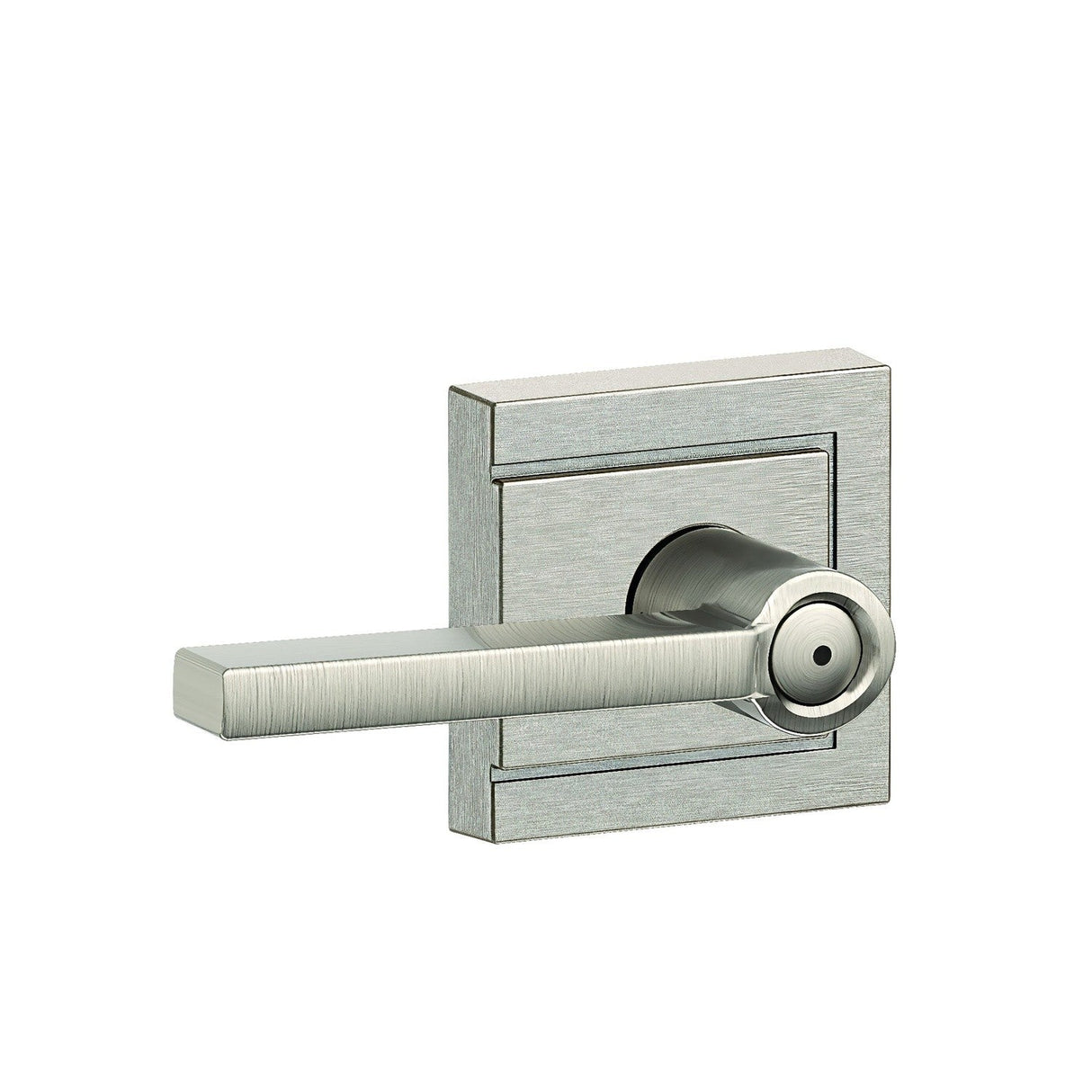 Schlage F40LAT619ULD Latitude with Upland Rose Privacy Door Lever Satin Nickel