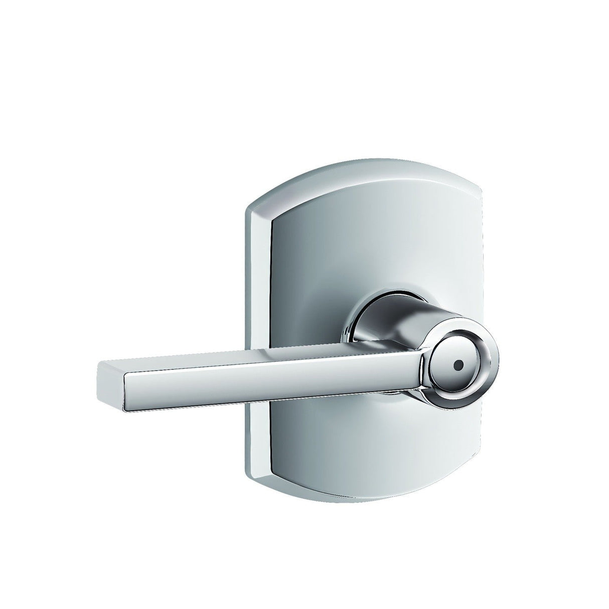 Schlage F40LAT625GRW bright chrome privacy door lever