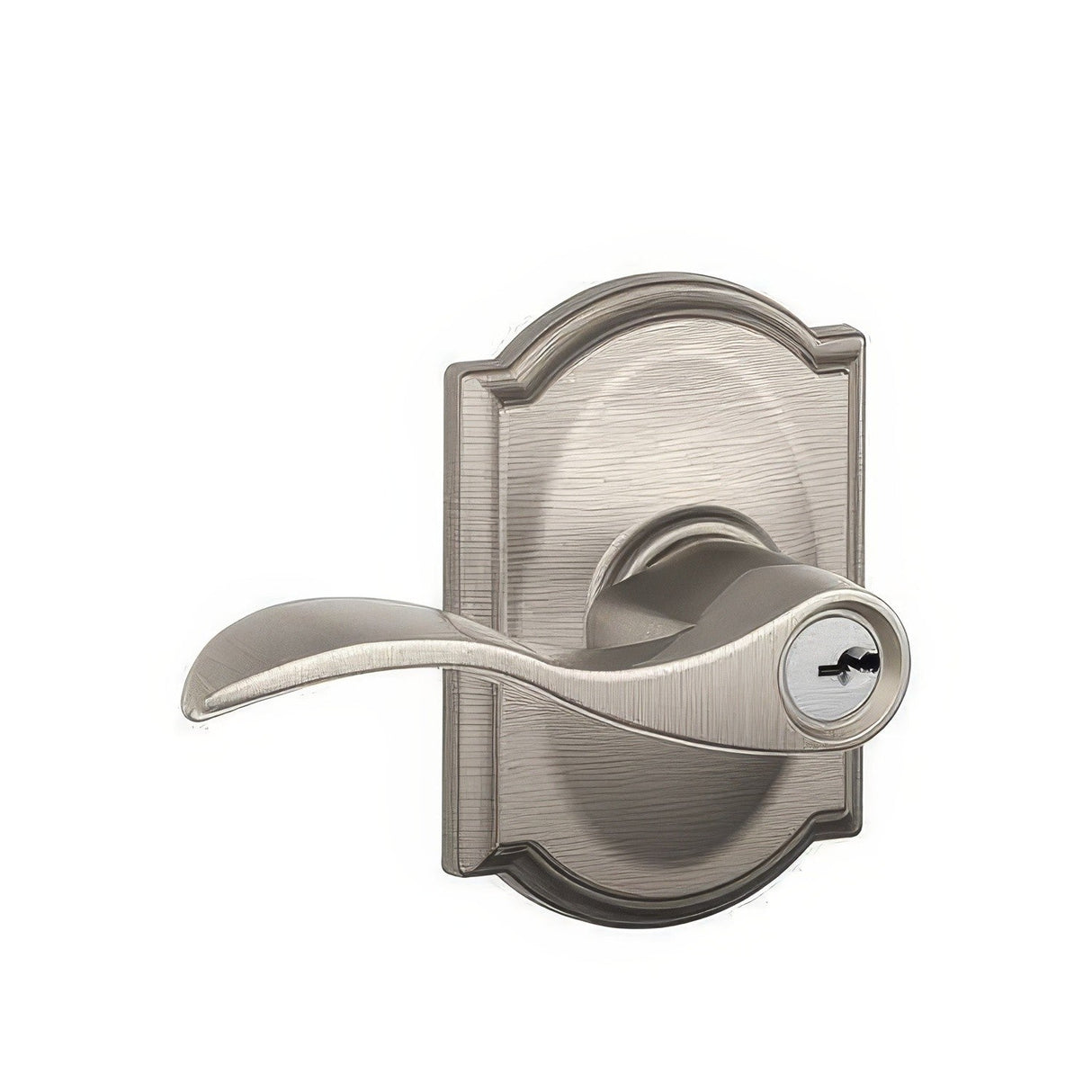 Schlage F51AACC619CAM satin nickel keyed entry door lever