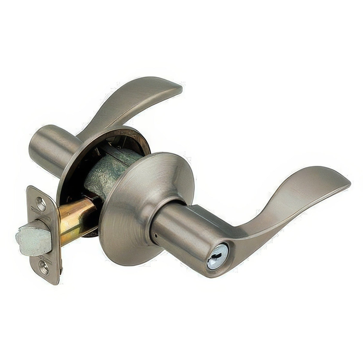 Schlage F51AACC620 antique pewter keyed entry door lever