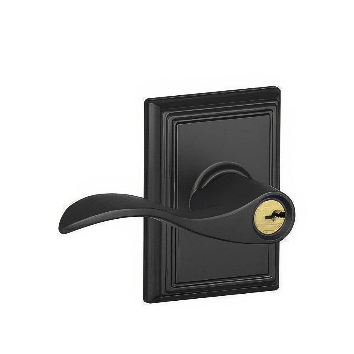 Schlage F51AACC622ADD matte black keyed entry door lever