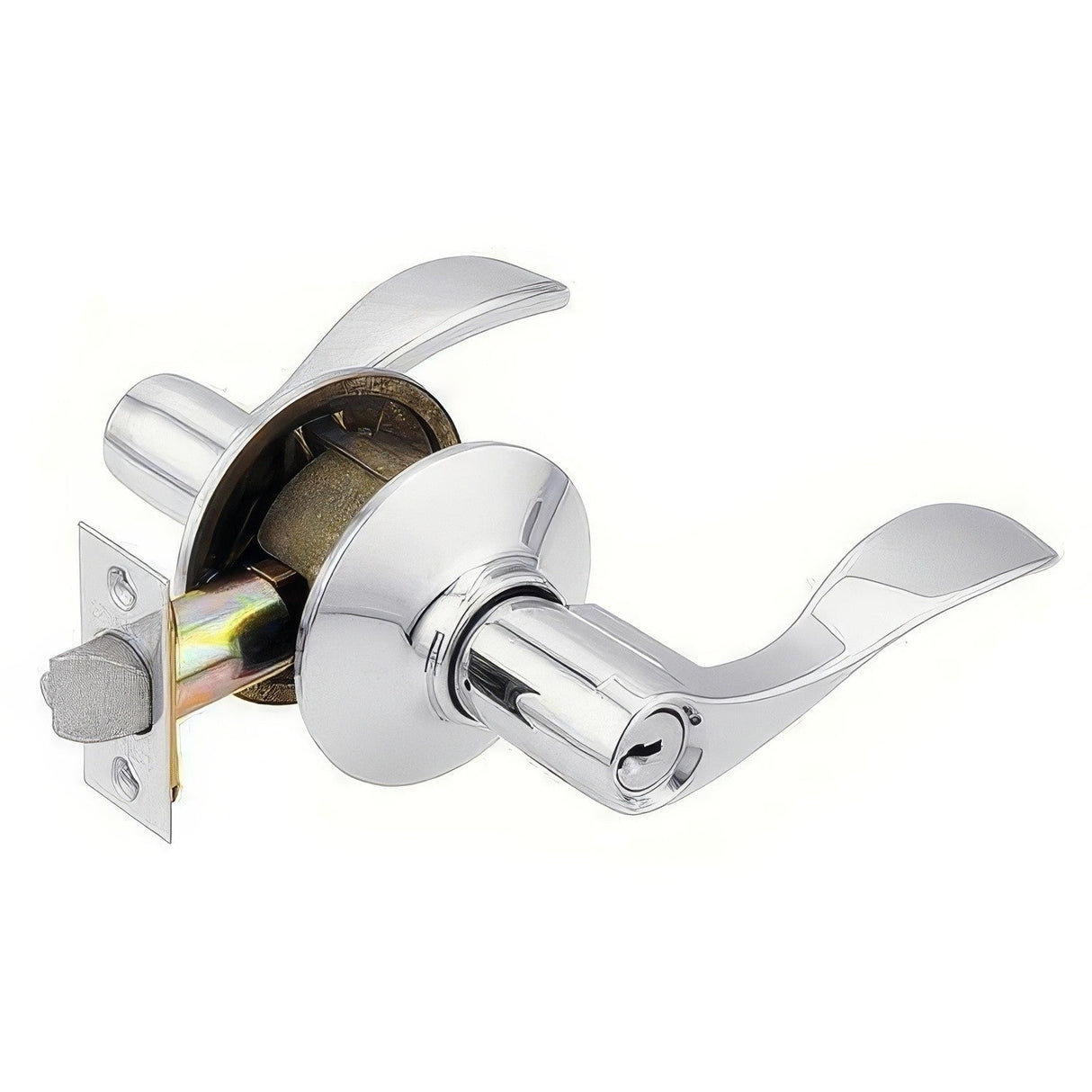 Schlage F51AACC625 polished chrome keyed entry door lever