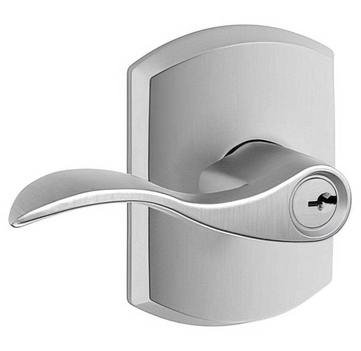 Schlage F51AACC626GRW satin chrome keyed entry door lever