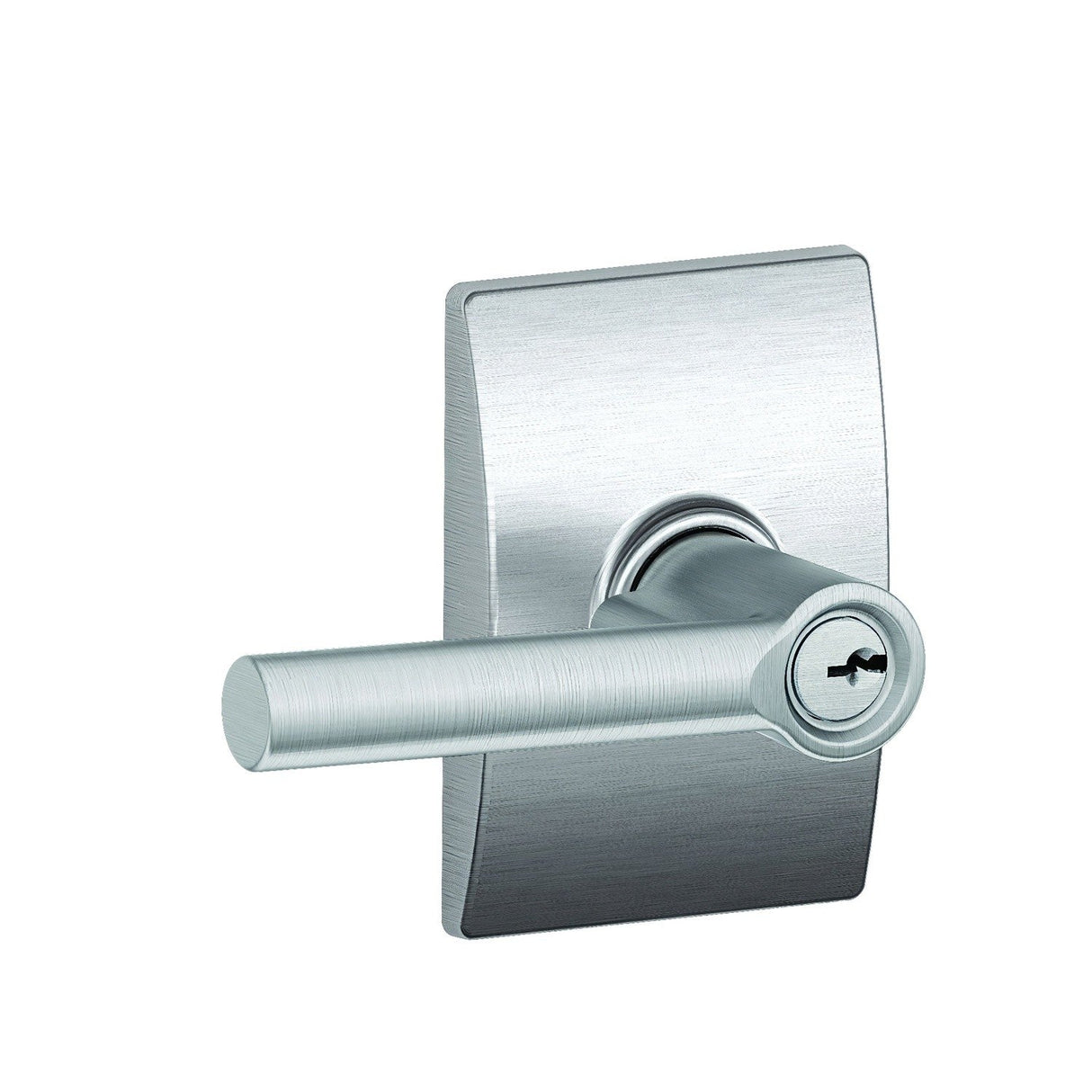 Schlage F51ABRW626CEN satin chrome keyed entry door lever