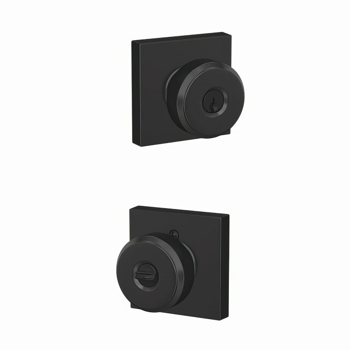 Schlage F51ABWE622COL matte black keyed entry door knob
