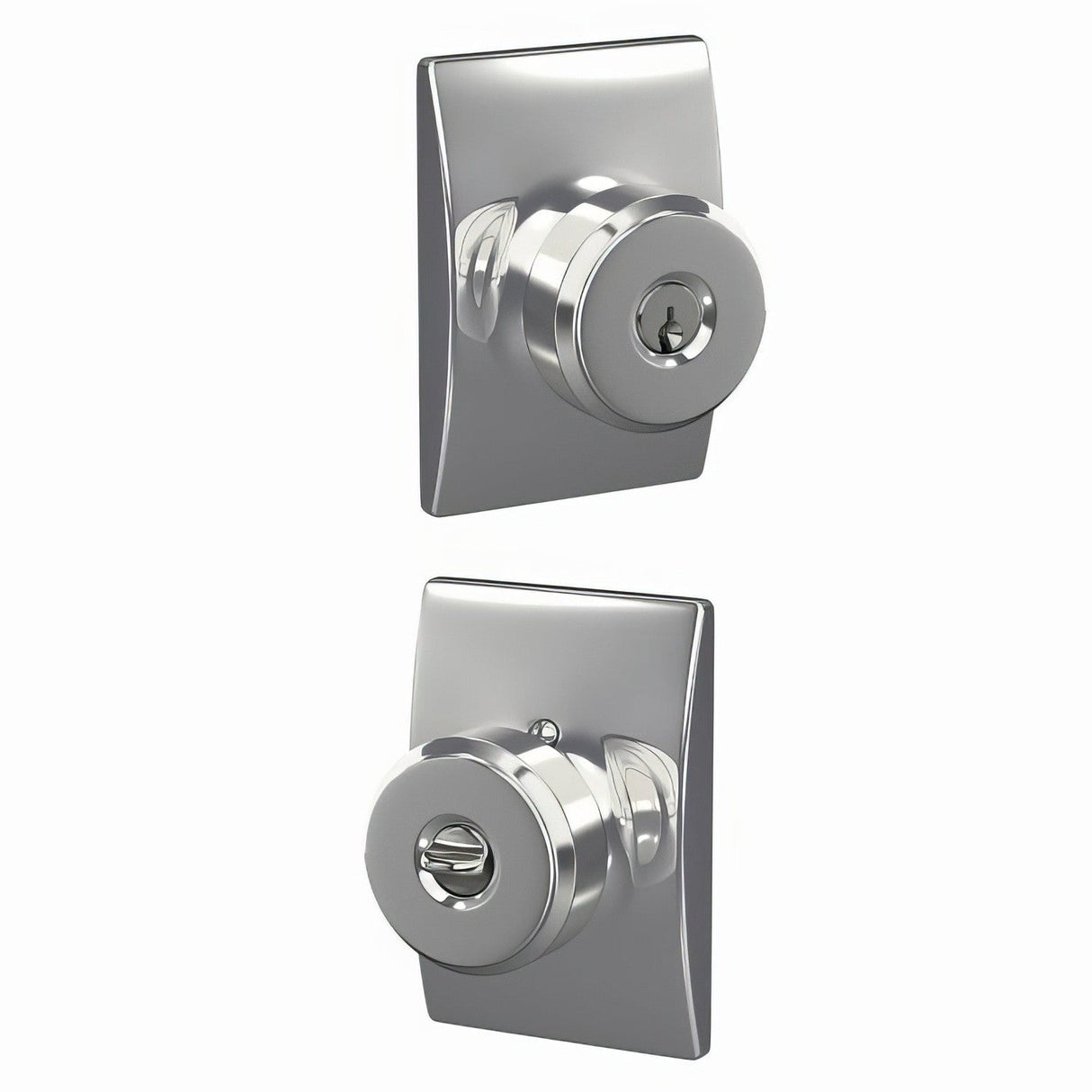 Schlage F51ABWE625CEN bright chrome keyed entry door knob