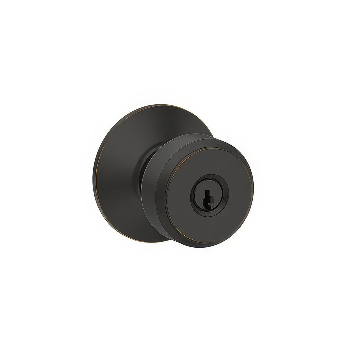 Schlage F51ABWE716 aged bronze keyed entry door knob