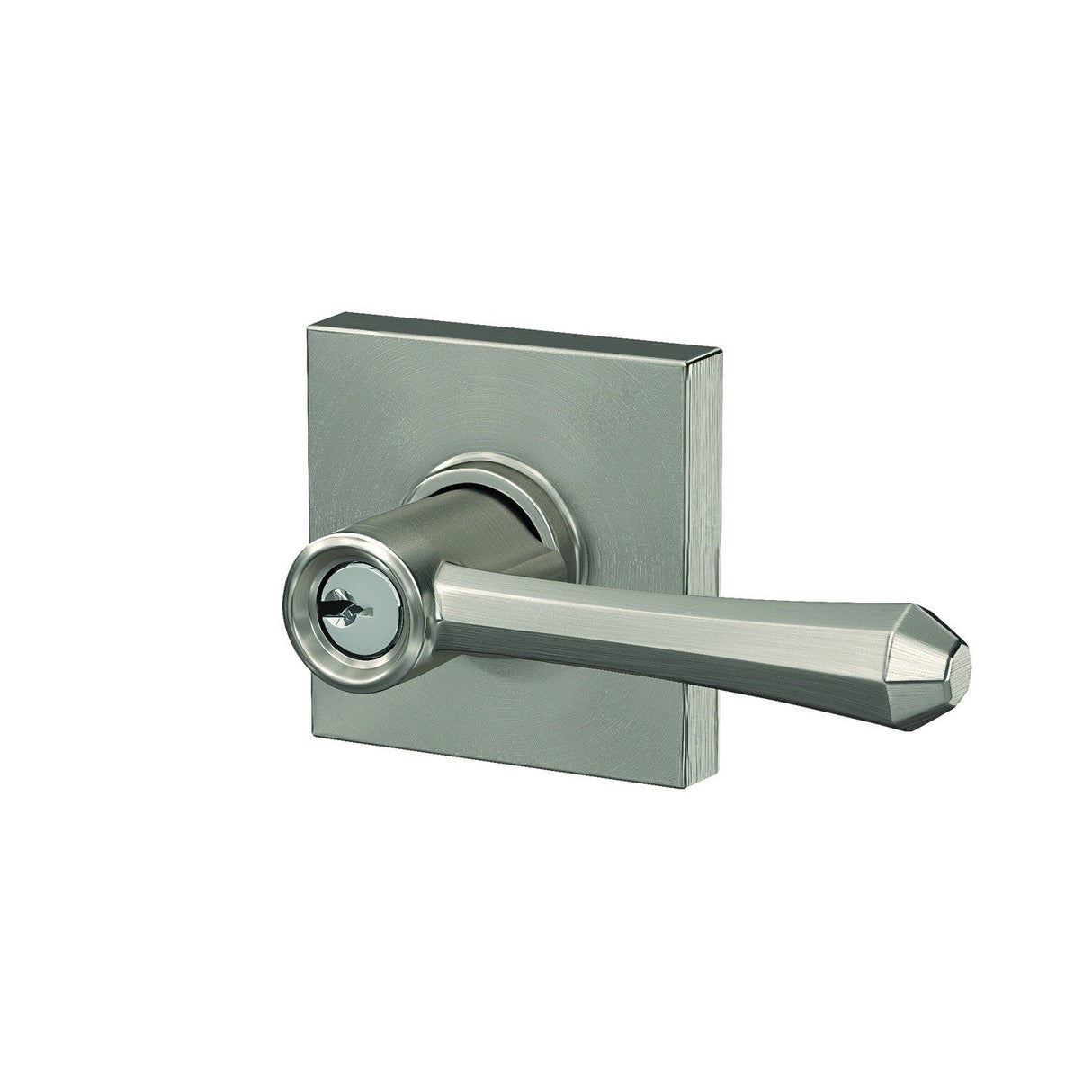 Schlage F51ADMP619COL satin nickel keyed entry door lever