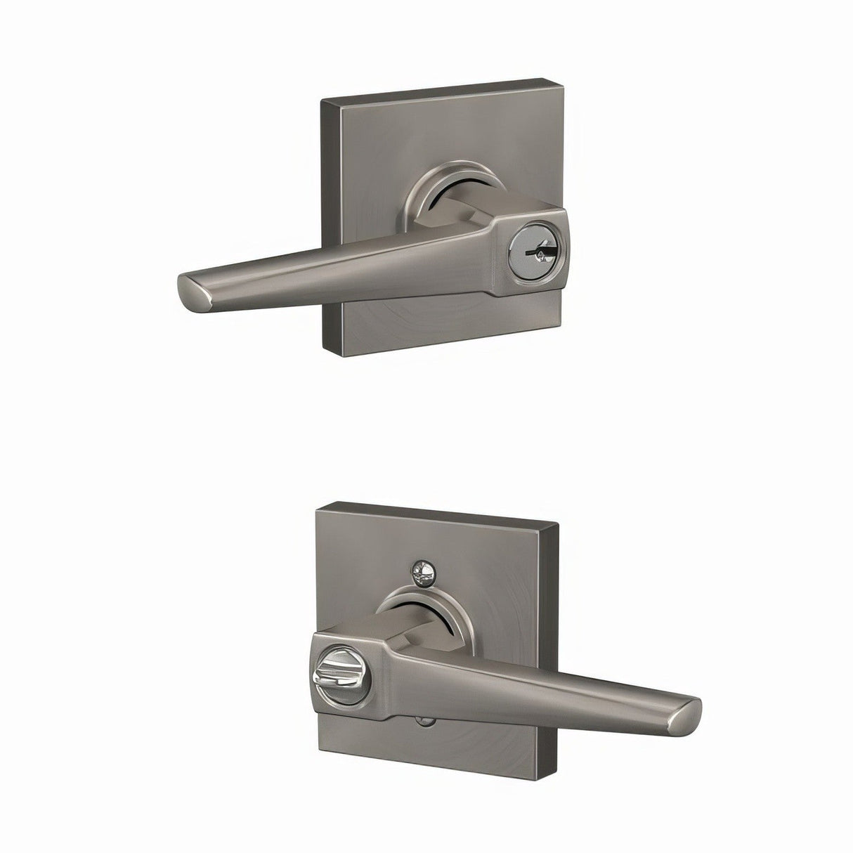 Schlage F51AELR619COL satin nickel keyed entry door lever