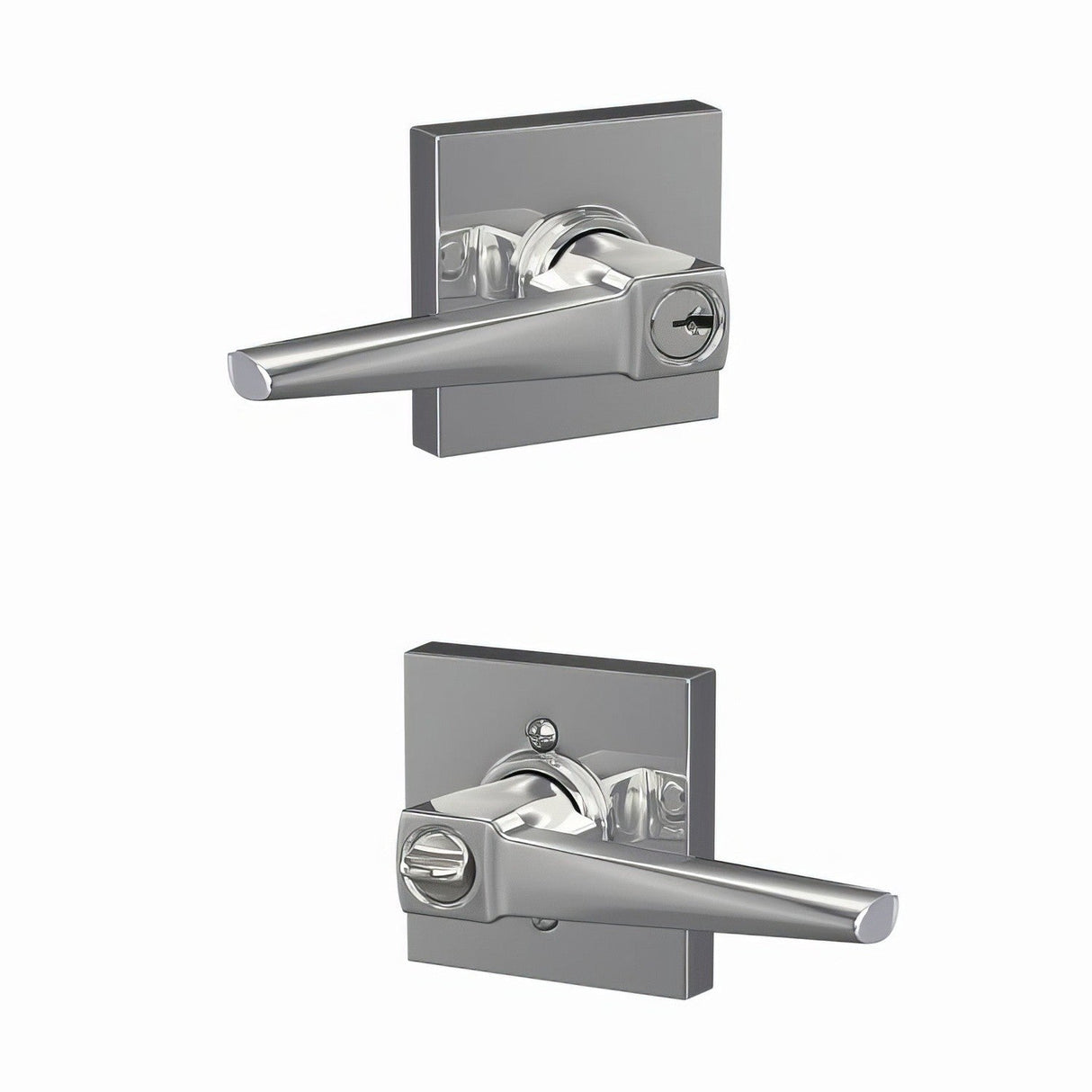 Schlage F51AELR625COL bright chrome keyed entry door lever