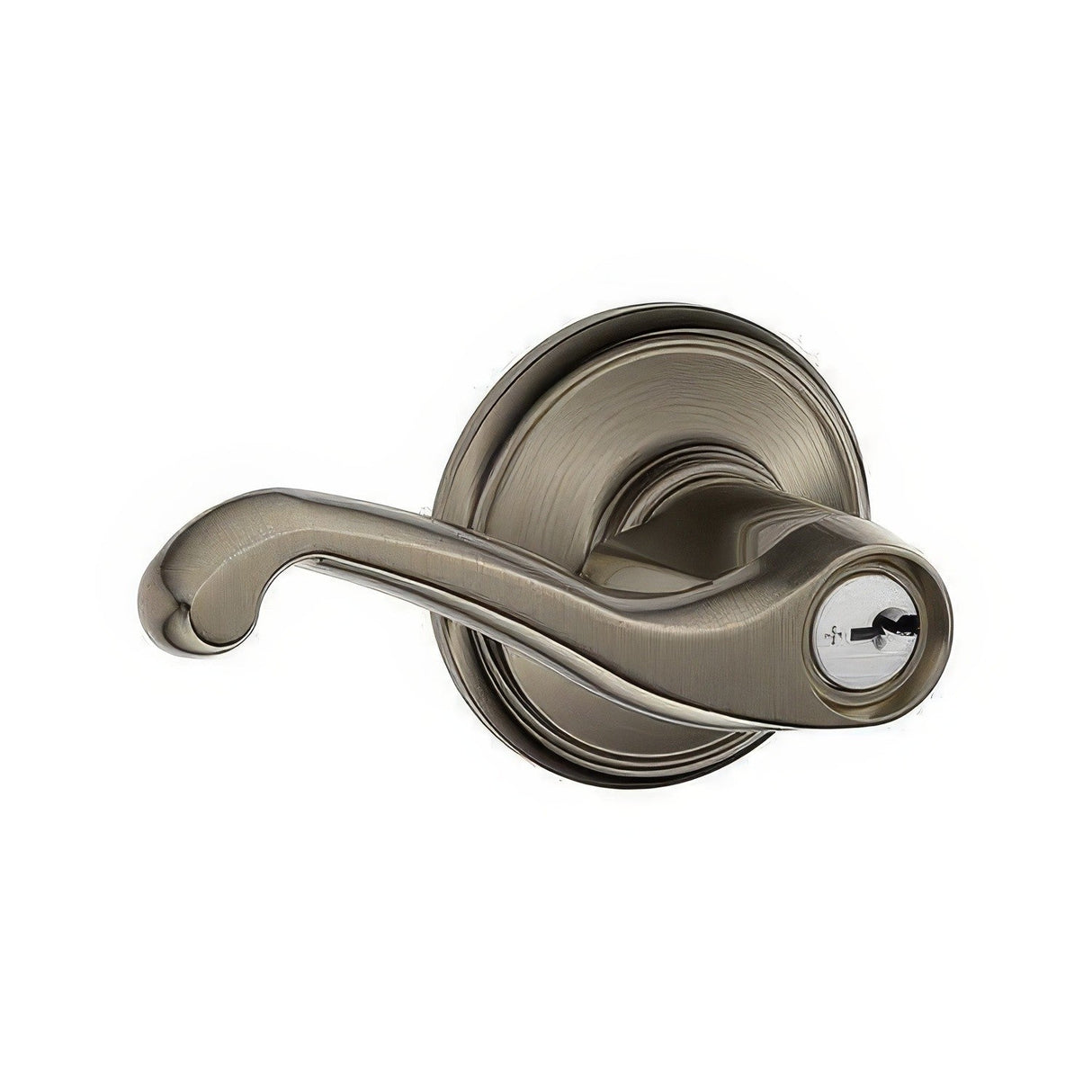 Schlage F51AFLA620 antique pewter keyed entry door lever