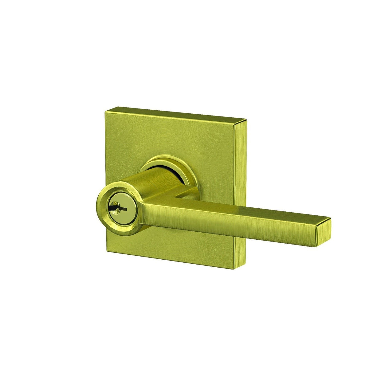 Schlage F51ALAT608COL satin brass keyed entry door lever