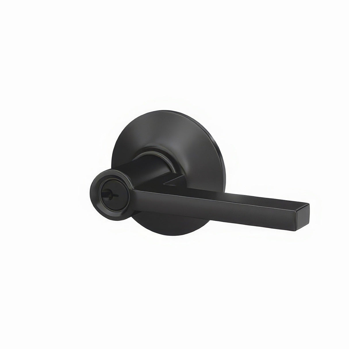 Schlage F51ALAT622 matte black keyed entry door lever